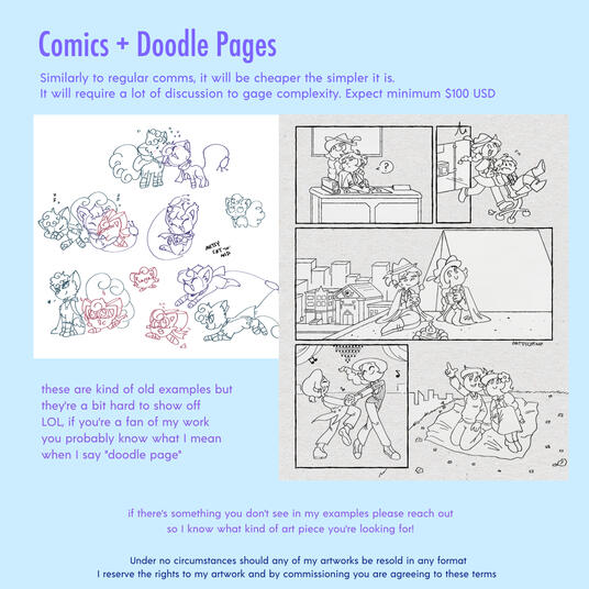Comic and doodle page commissions